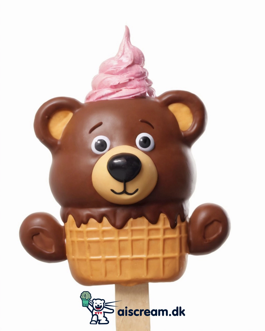 AI concept — a bear with a waffle body and soft-serve hair.