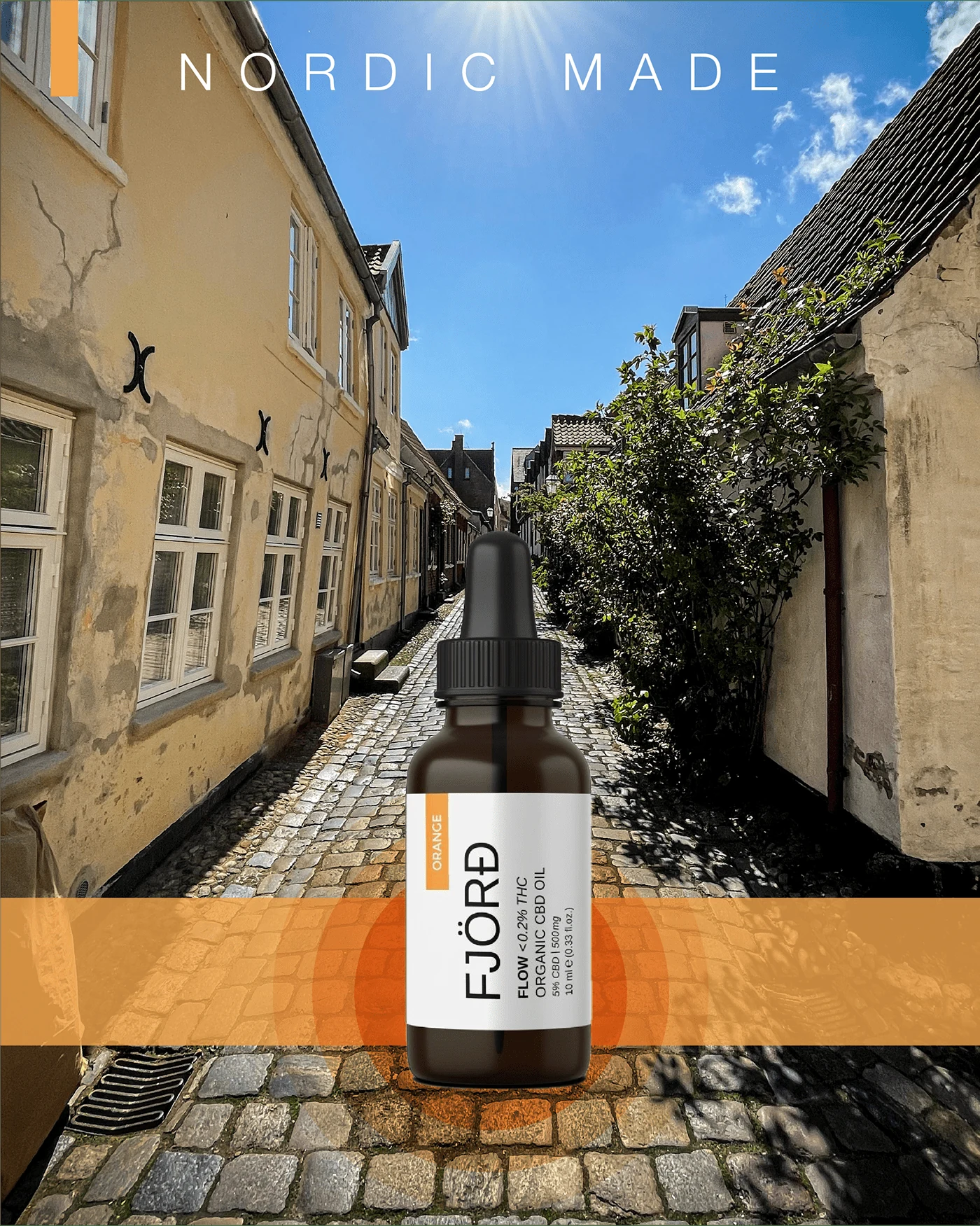 A Danish street and warm evening light.