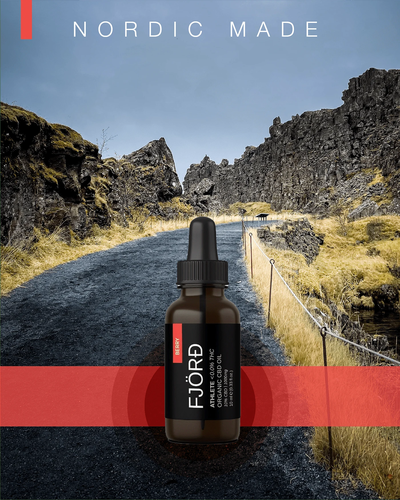 An Icelandic road through the landscape.