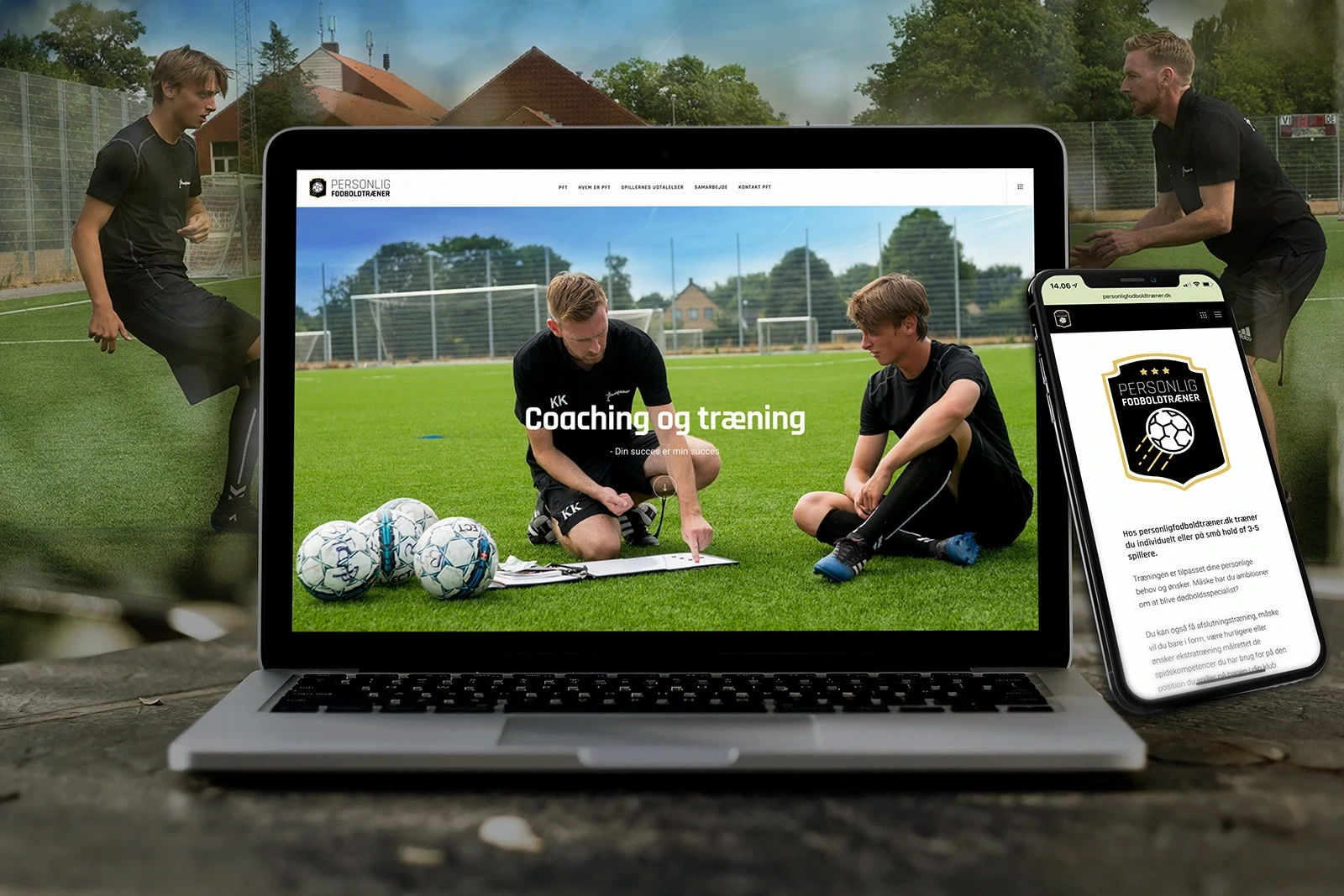 Original desktop and mobile website presentation.