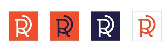 The Reklamefolket signature in its original colour variations.
