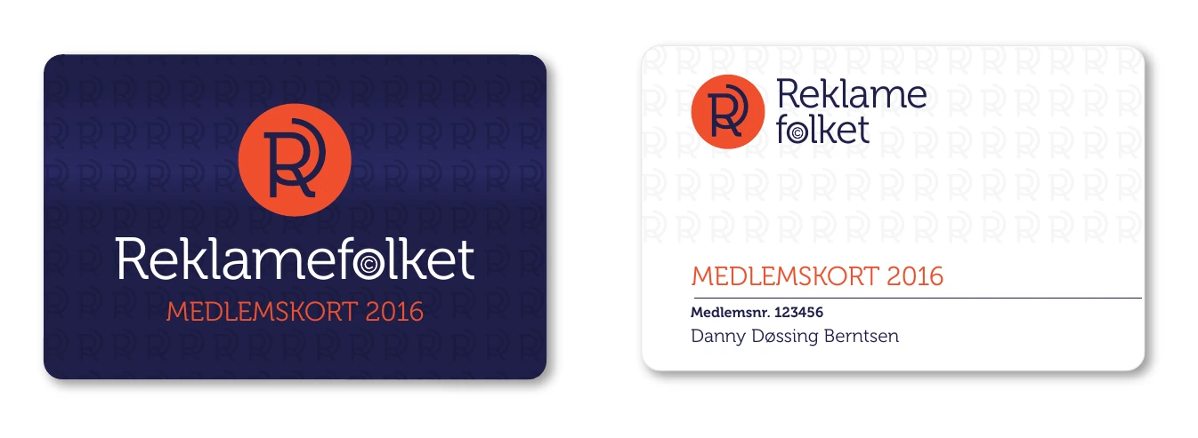 Front and reverse membership-card concepts from the original guide.